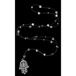 Bohemian Heart Beaded Hamsa Pendant Necklace